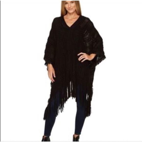 Wrangler Black Poncho Sweater - Picture 1 of 5